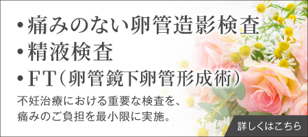 痛みのない卵管造影検査・精液検査・FT（卵管鏡下卵管形成術）